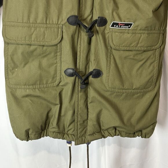 Vintage Triple F.A.T. Goose Puffer Coat Parka Jacket Sz 16/18 XL Fur Lined Hood - Picture 4 of 13